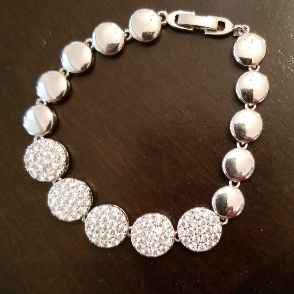 Swarovski Crystal Pave 925 Silver Bracelet
